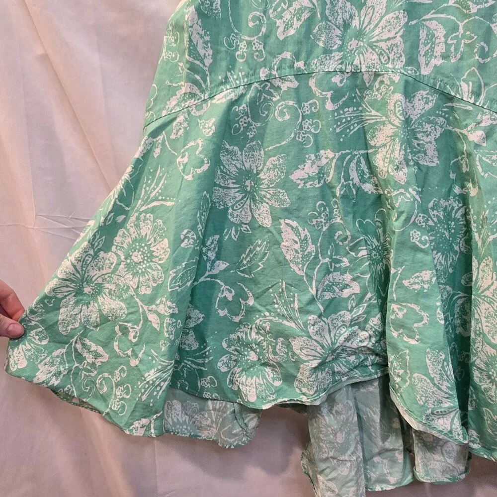 Vintage Together Dress Green Floral Side Zip Buckle Straps Size 12 - Picture 5 of 8